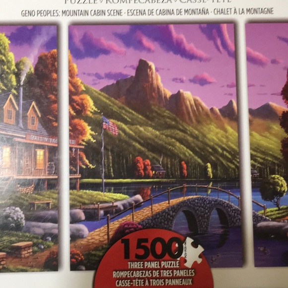 Mountain cabin scene - PUZZLE tryptich - 1500 pieces - Picture 3 of 6